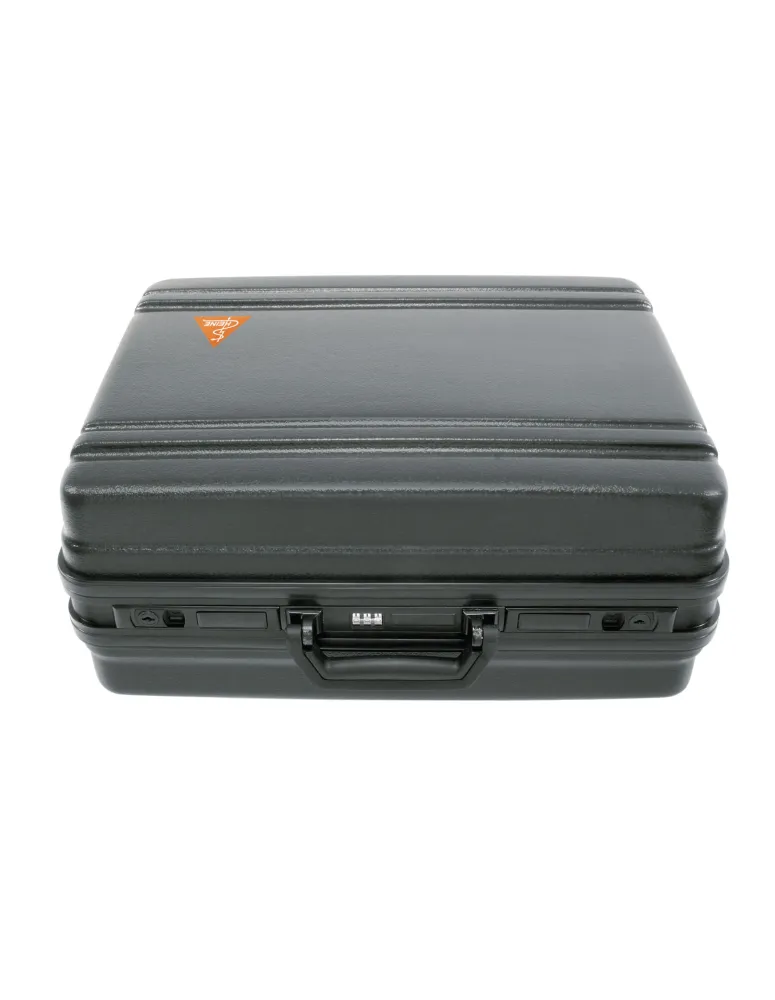 Hartschalenkoffer für kopfgetragene Ophthalmoskope.