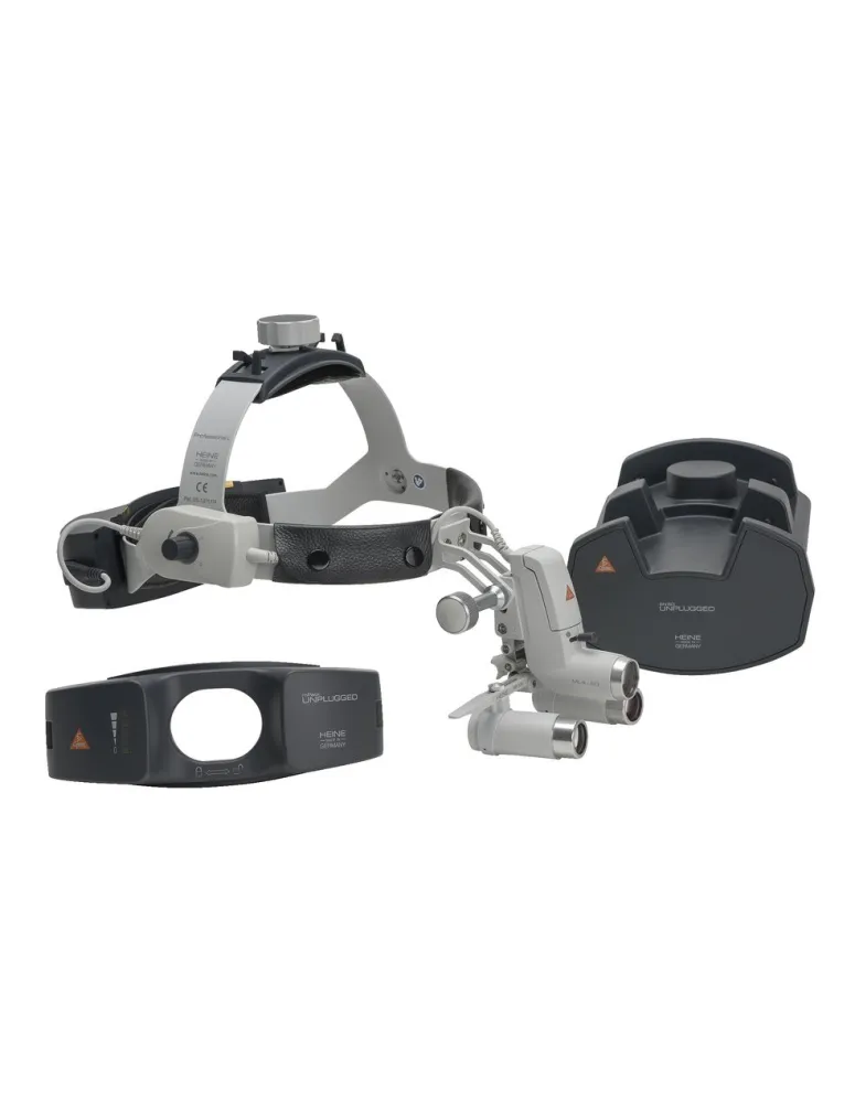 Kopfleuchte HEINE ML4 LED Kit 8c mit Binokularlupen HRP 3.5x