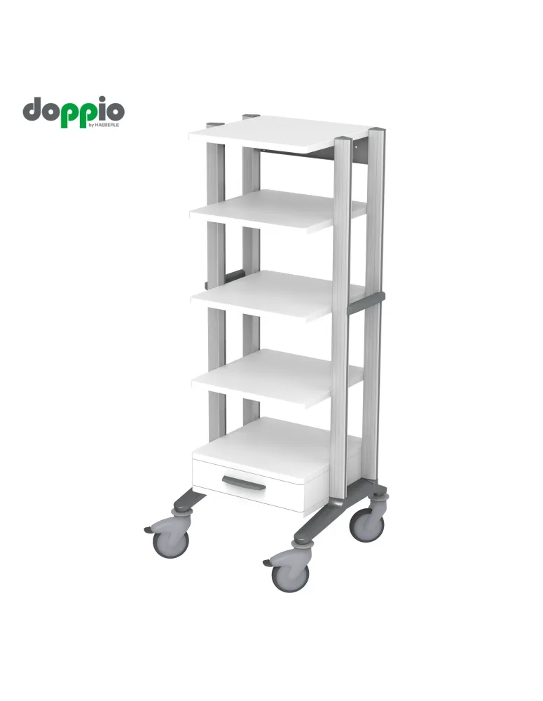 Chariot d'endoscopie HAEBERLE doppio 60 avec 5 étagères