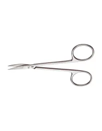 Aesculap Irisschere, gebogen, spitz, 110 mm