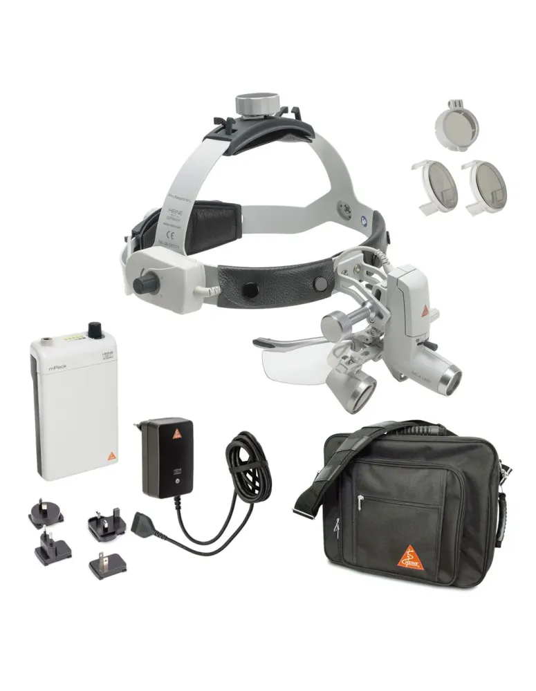 HEINE ML4 LED Kopfleuchte mit HR Binokularlupen mit S-GUARD