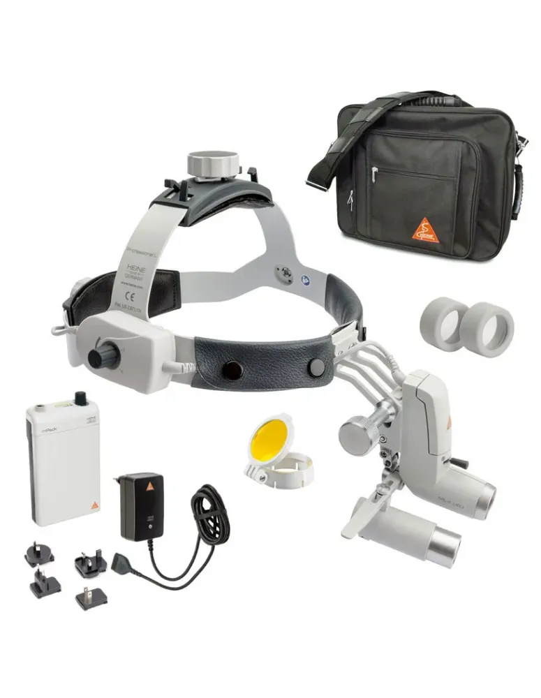 HEINE ML4 LED Kopfleuchte mit HRP Binokularlupen mit mPack